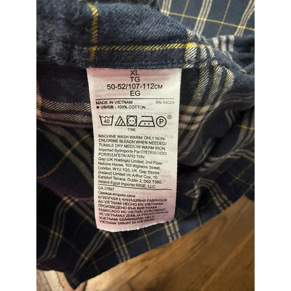Banana Republic Men’s Long Sleeve Plaid Shirt 100% Cotton XL